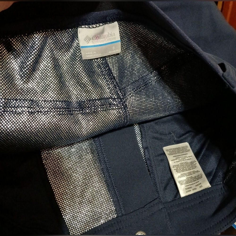 Women's Columbia Size 8 Mt. Powder Pant Water Repelling Blue Zip Pockets Lined - Picture 5 of 9